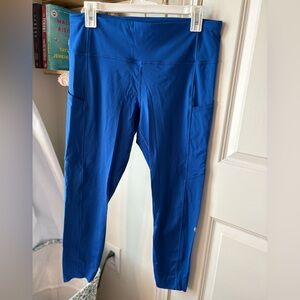 Lululemon fast and free leggings in cobalt blue